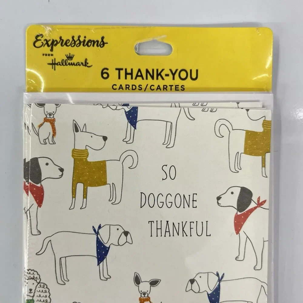Hallmark Expressions DOGS Thank You Blank Note Cards & Envelopes Set of 12
